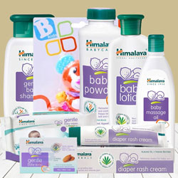 Dashing Combo of Baby Care Items with Teddy from Himalaya