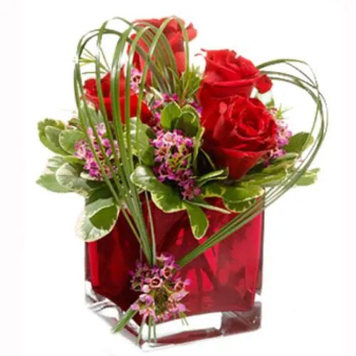 Hearty Rosy Vase Arrangement