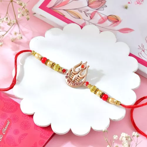 Spiritual Rakhi Surprise  Om Rakhi with Card & Tilak Essentials