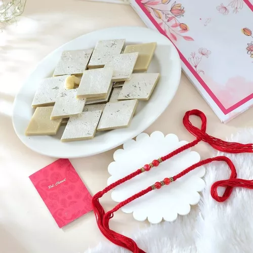 Charming Rakhi & Kaju Katli Set