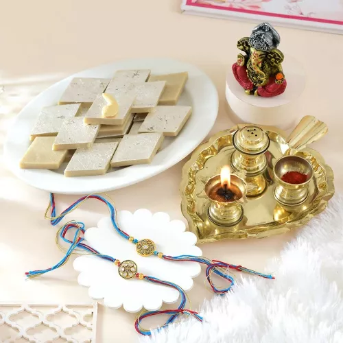Rakhi with Traditional Goodies Gift Set