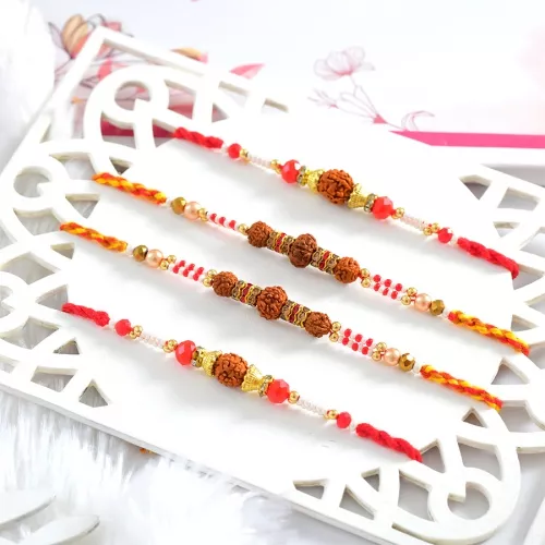 Heartfelt Four Rakhi Set