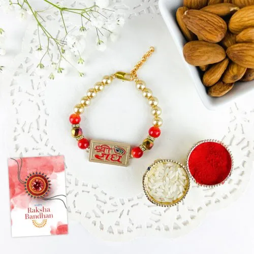 Delightful Radha Bracelet Rakhi with Almonds