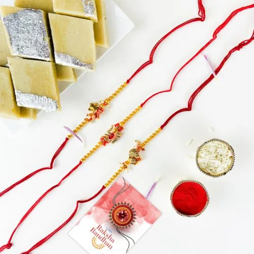Elegant Rakhis & Kaju Katli Combo