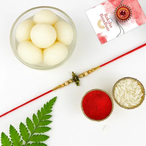 Traditional Krishna Rakhi & Rasgulla Duo