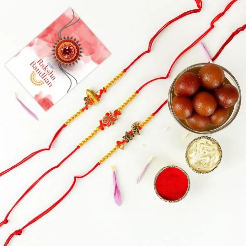Festive 3 Rakhis & Gulab Jamun Combo