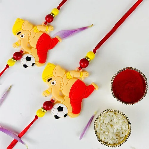 Divine Kids Ganesha Rakhi Set