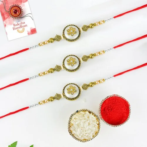 Classic Stone Rakhi Gift Set