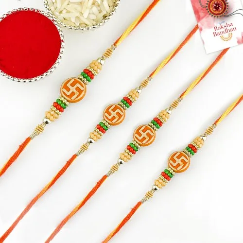 Auspicious Swastik Rakhi Gift Set