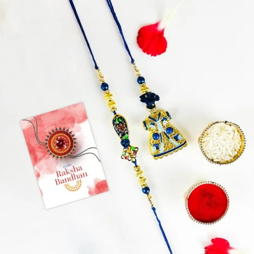 Elegant Zardosi Bhaiya Bhabhi Rakhi Gift