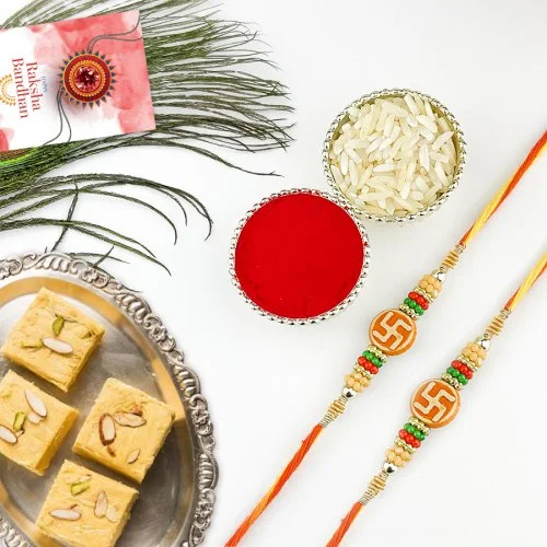 Swastik Rakhi and Sweet Treats