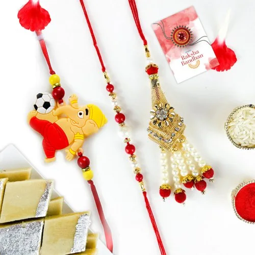 Celebrate Rakhi with Pearl Rakhi and Kaju Katli