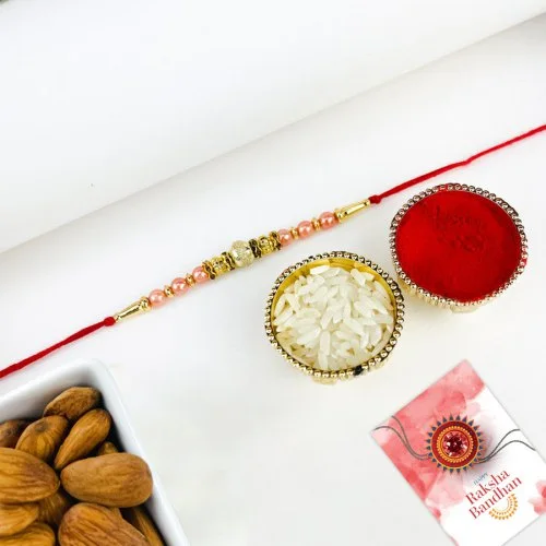 Pearl Rakhi with Delightful Almonds