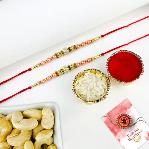 Charming Pearl Rakhi & Cashew Gift Hamper