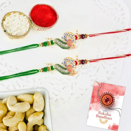 Premium Zardosi Rakhi Gift Set