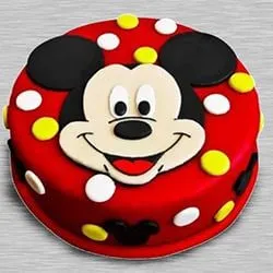 Delicate Mickey Mouse Fondant Cake for Little One