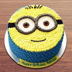 Appetizing Egg Less Minion Cake for Little one