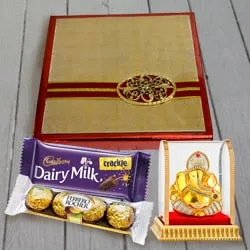 Order Dry Fruits Box with Chocolates N Vighnesh Ganesh Idol