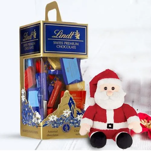 Exclusive Lindt Swiss Chocos N Santa Claus Soft Toy