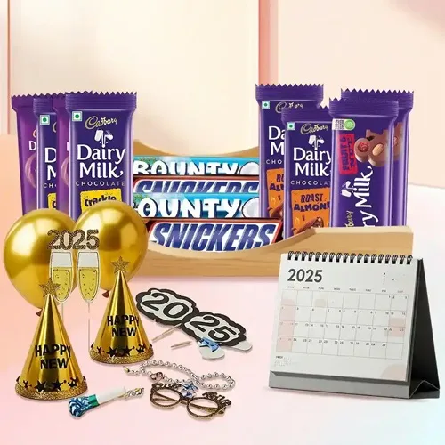 Delightful New Year Chocos N Assortments Gift Hamper