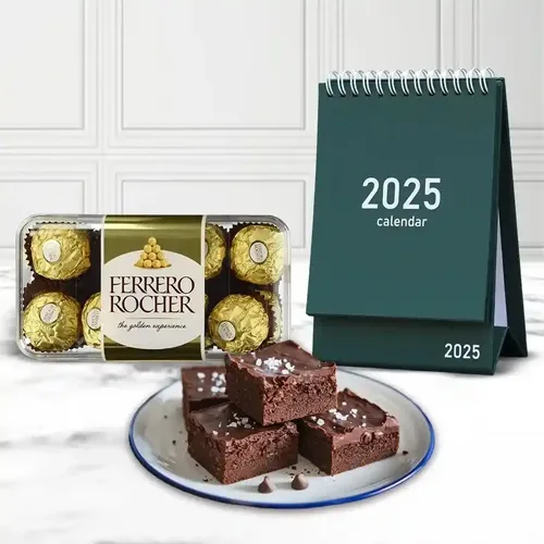 Lip-Smacking Combo of Brownies N Ferrero Rocher Chocos