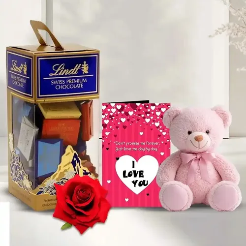 Exclusive Chocolate, Rose N Teddy Gift Combo for Boyfriend