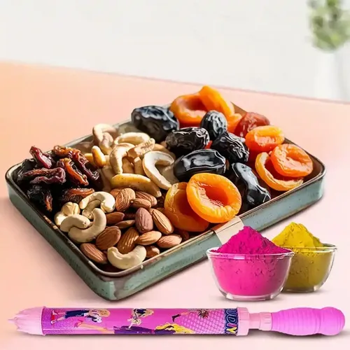 Mouth-Watering Assorted Dry Fruits Gift Tray for Holi
