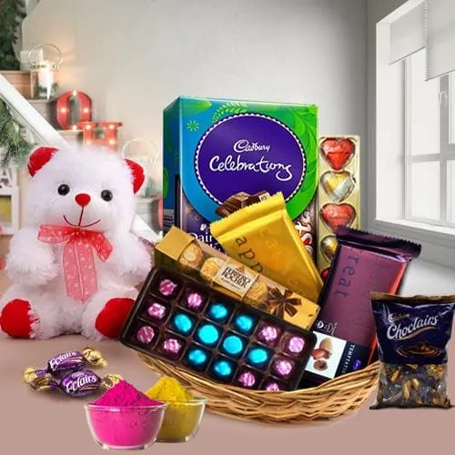 Lip-Smacking Chocos Gift Basket for Holi