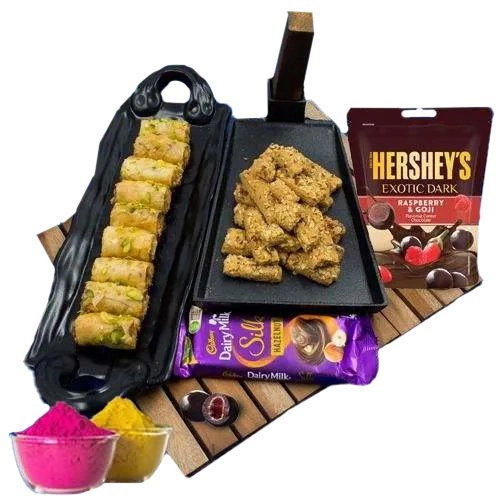 Gift Baklawa with Cadbury Chocolates on Holi