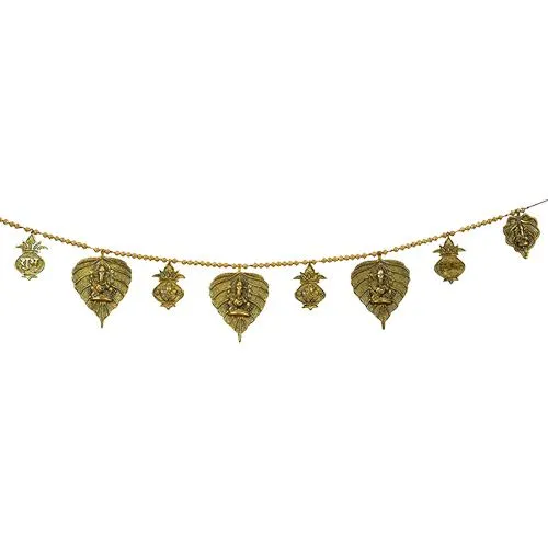 Designer Metal Ganesha on Leaf Festive Toran