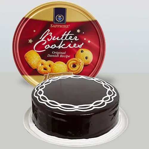 Elegant Combo of Danish Cookies n Choco Cake for Xmas