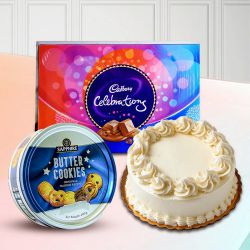 Delightful Combo of Cadbury Celebration with Cookies N Vanilla Cake