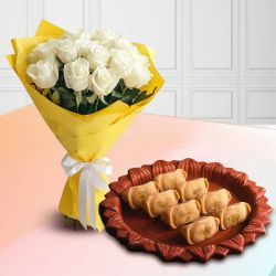 Garden Fresh Tuberose Bunch with Delicious Sandesh