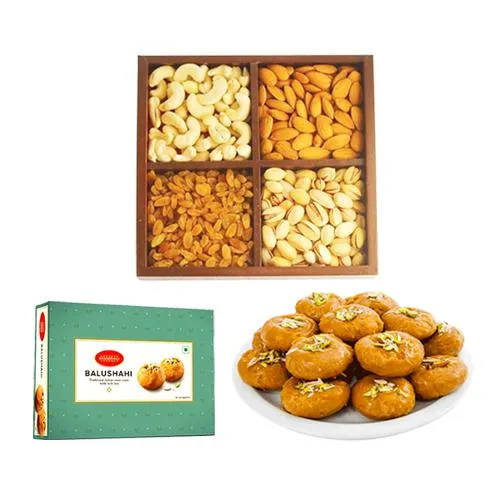 Balushahi from Bikanervalas with Assorted Dry Fruits