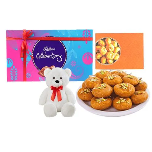 Balushahi from Bikanervalas with Teddy N Cadbury Celebration