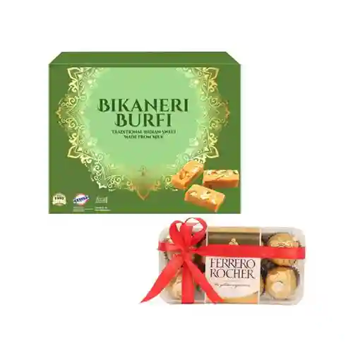 Bikaneri Burfi with Ferrero Rocher Chocolates