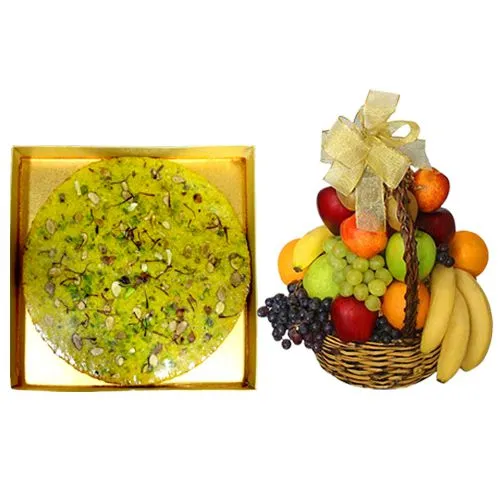 Badam Rotlo from Kandoi Bhogilal Mulchand with Fresh Fruit Basket