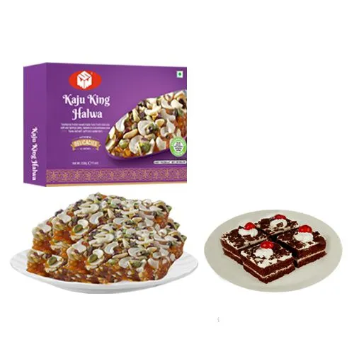 Kaju King Halwa from Mohanlals Mithaiwala with Chocolate Pastry