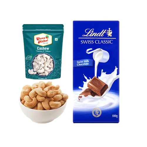 Kaju King from Shree Mithai with Lindt Excellence Chocolate Bar