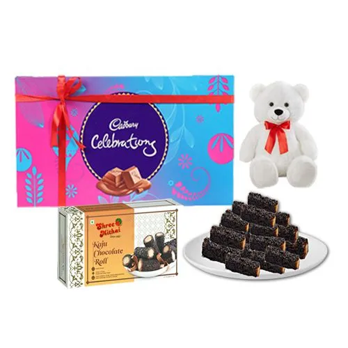 Kaju Choco Roll from Shree Mithai with Teddy N Cadbury Celebration