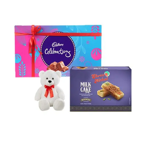 Milk Cake from Shree Mithai with Teddy N Cadbury Celebration