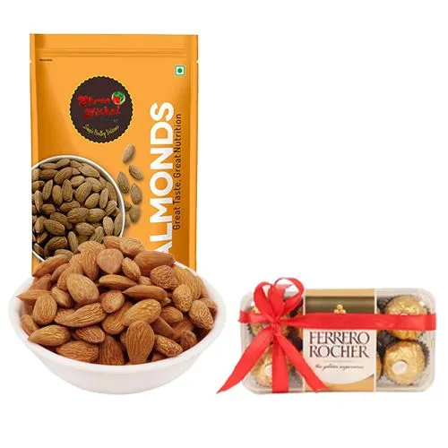 Royal Almond Treat from Shree Mithai with Ferrero Rocher