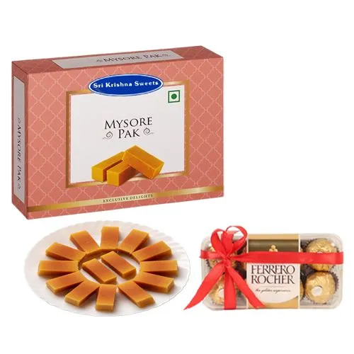 Mysurpa from Sri Krishna Sweets with Ferrero Rocher