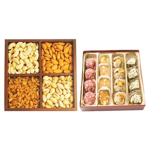 Assorted Sweets from Adyar Ananda Bhawan with Mixed Dry Fruits