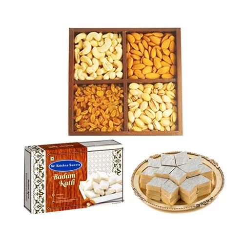 Badam Kathli from Sri Krishna Sweets with Assorted Dry Fruits