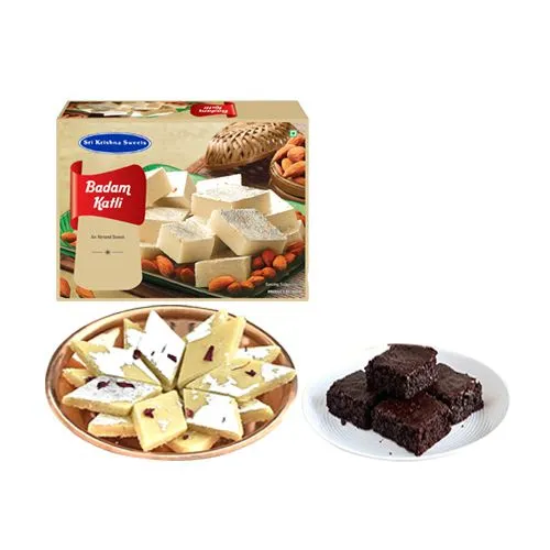 Badam Kathli from Sri Krishna Sweets with Browine