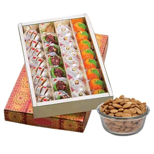 Assorted Dry Fruit Sweets from Adyar Ananda Bhawan with Crunchy Almonds