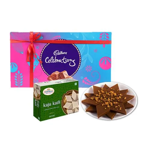 Palmsugar Kaju Kathily from Adyar Ananda Bhawan with Cadbury Celebration