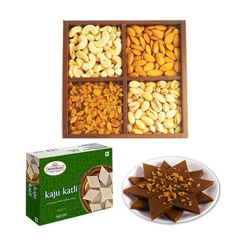 Palmsugar Kaju Kathily from Adyar Ananda Bhawan with Assorted Dry Fruits