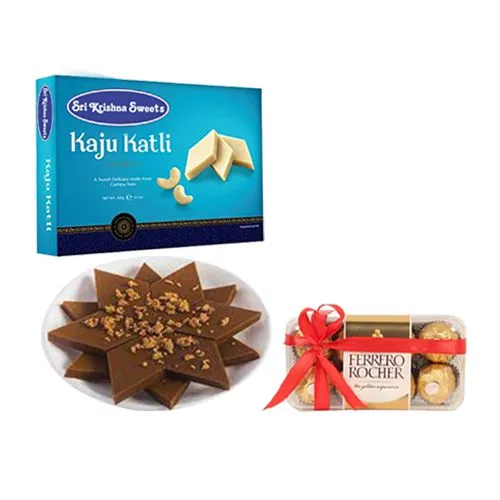 Karupatti Katli from Sri Krishna Sweets with Ferrero Rocher